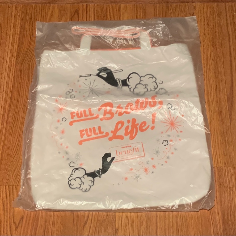 NEW Benefit Cosmetics White Tote Bag